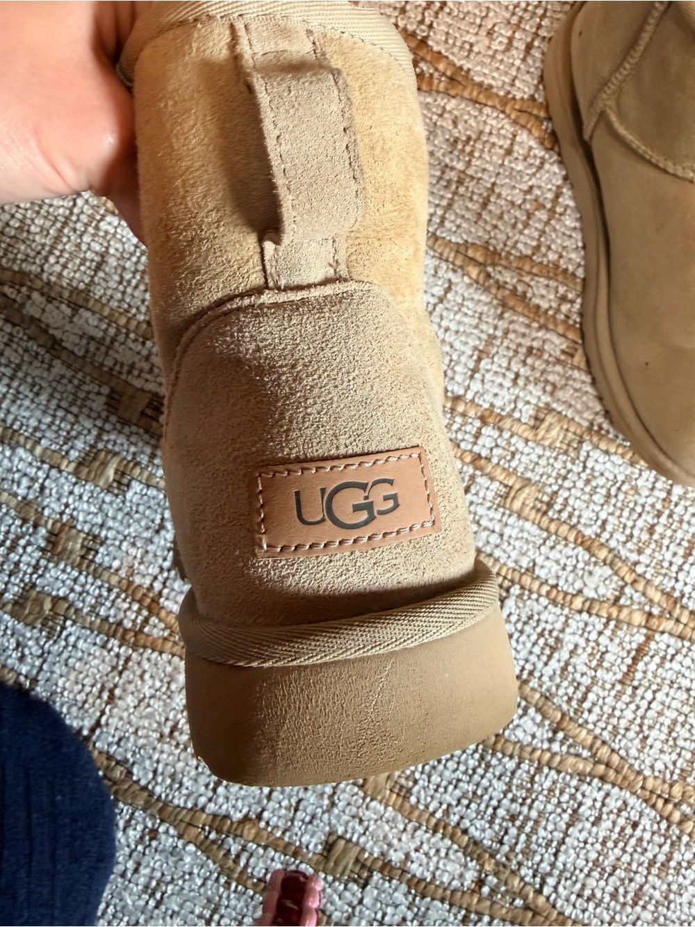 UGG gently used (like new!) Classic Mini Size 10 Suede Boot in Sand - Picture 4 of 6